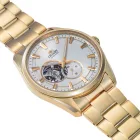 Orient Contemporary Open Heart men's watch RA-AR0007S30B, silver dial, gold stainless steel strap