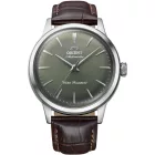 Orient Bambino 36 unisex watch RA-BB0102E30B, green dial, brown leather strap