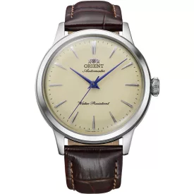 Orient Bambino 36 unisex watch RA-BB0104Y30B, beige dial, brown leather strap