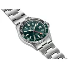 Orient Mako Diver GMT men's watch RA-BC0002E30B, green dial, silver stainless steel strap