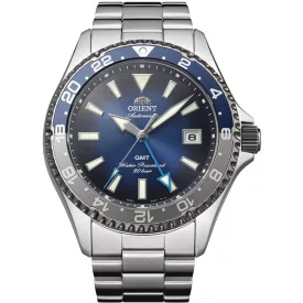 Orient Mako Diver GMT Limited Edition men's watch RA-BC0005L30B, blue dial, silver stainless steel strap