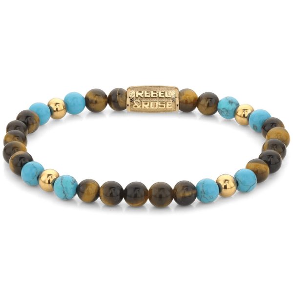 Rebel & Rose Mix Tiger Turquoise female bracelet S RR-60104-G-S