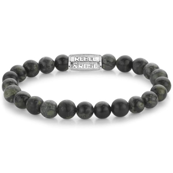 Rebel & Rose Green Rocks man bracelet L RR-80107-S-L