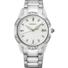 Seiko Dress Diamond women's watch SKK727P1, silver dial, silver stainless steel strap