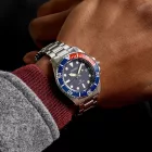 Seiko Prospex Solar Diver’s men's watch SNE595P1, blue dial, silver stainless steel strap