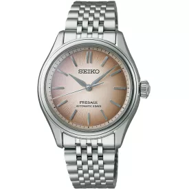 Seiko Presage Classic Fushi-iro men's watch SPB523J1, brown dial, silver stainless steel strap