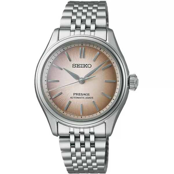 Seiko Presage Classic Fushi-iro men's watch SPB523J1, brown dial, silver stainless steel strap