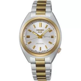 Seiko 5 Sports Hebitama SNXS in Mixed metal women's watch SRE024K1, silver dial, silver stainless steel strap