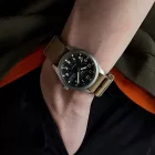 Seiko 5 Sports Field men's watch SRPG35K1, black dial, brown textile strap