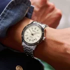 Seiko Presage 6th Decade 60th Anniversary Limited Edition men's watch SRPK61J1, beige dial, silver stainless steel strap