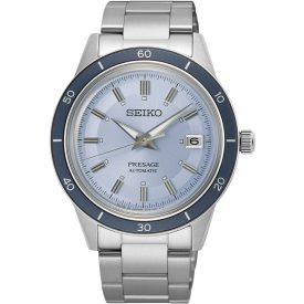   Seiko Presage European Exclusive in Retro Blue Limited Edition men's watch set SRPL19J1