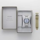 Seiko Presage European Exclusive in Retro Blue Limited Edition men's watch set SRPL19J1