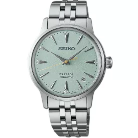 Seiko Presage Frozen Mojito Diamond Cocktail Time women's watch SRPL63J1, green dial, silver stainless steel strap