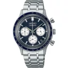 Seiko Chronograph men's watch SSB477P1, blue dial, silver stainless steel strap