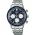 Seiko Chronograph men's watch SSB477P1, blue dial, silver stainless steel strap