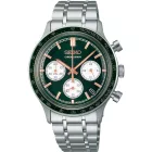 Seiko Chronograph men's watch SSB481P1, green dial, silver stainless steel strap