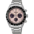 Seiko Prospex Speedtimer men's watch SSC963P1, pink dial, silver stainless steel strap