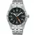 Seiko 5 Sports Field Deploy Mechanical GMT men's watch SSK023K1, black dial, silver stainless steel strap