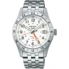 Seiko 5 Sports Field Mechanical GMT men's watch SSK059K1, white dial, silver stainless steel strap