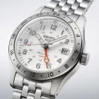 Seiko 5 Sports Field Mechanical GMT men's watch SSK059K1, white dial, silver stainless steel strap