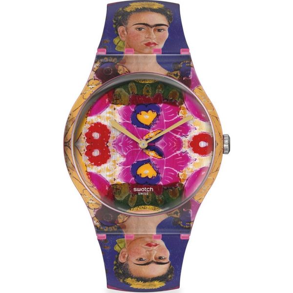 Swatch x Centre Pompidou 'The Frame' by Frida Kahlo Special Edition unisex watch SUOZ341