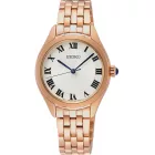 Seiko Classic women's watch SUR332P1, white dial, rose gold stainless steel strap