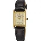 Seiko Classic women's watch SWR110P1, gold dial, brown leather strap
