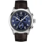 Tissot Sport Chrono L men's watch T116.417.16.042.00, blue dial, brown leather strap