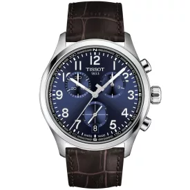 Tissot Sport Chrono L men's watch T116.417.16.042.00, blue dial, brown leather strap