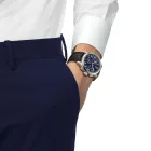 Tissot Sport Chrono L men's watch T116.417.16.042.00, blue dial, brown leather strap