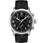 Tissot Sport Chrono L men's watch T116.417.16.052.00, black dial, black leather strap