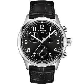 Tissot Sport Chrono L men's watch T116.417.16.052.00, black dial, black leather strap