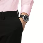 Tissot Sport Chrono L men's watch T116.417.16.052.00, black dial, black leather strap