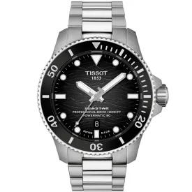 Tissot Seastar 2000 men's watch T120.907.11.051.00, black dial, silver stainless steel strap