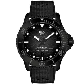Tissot T-Sport Seastar 2000 44mm men's watch T120.907.37.051.00, black dial, black silicone strap
