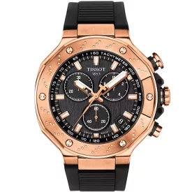 Tissot T-Sport T-Race men's watch T141.417.37.051.00, black dial, black silicone strap