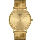 Tissot T-Classic Everytime men's watch T143.410.33.021.00, gold dial, gold stainless steel strap