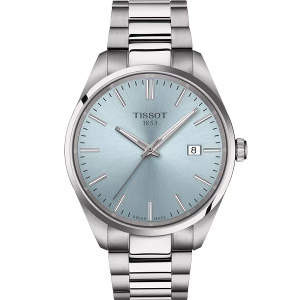 Tissot T-Classic PR 100 men's watch T150.410.11.351.00, blue dial, silver stainless steel strap
