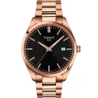 Tissot Classic PR 100 men's watch T150.410.33.051.00, black dial, rose gold stainless steel strap