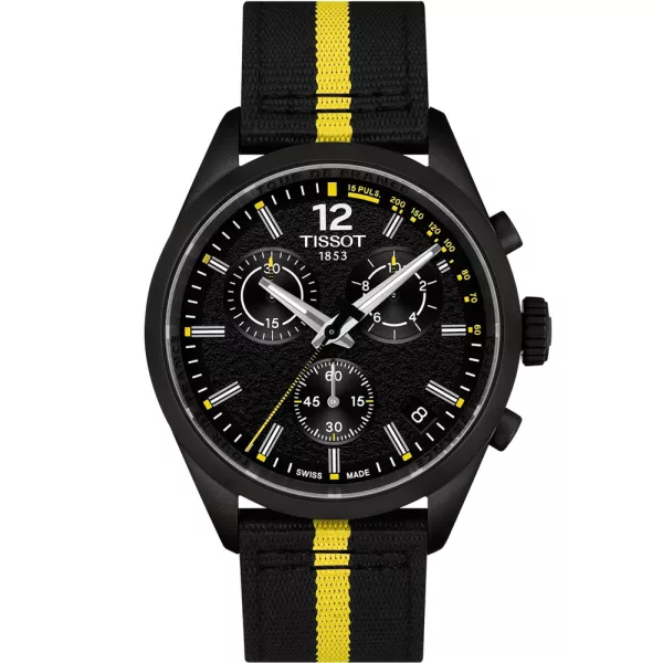 Tissot PR 100 Tour de France 2026 Special Edition men's watch set T150.417.37.057.00, black dial, black textile strap