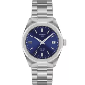 Tissot Classic PRC 100 Solar women's watch T151.822.11.041.00, blue dial, silver stainless steel strap