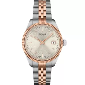 Tissot Classic Ballade women's watch T156.210.22.031.01, beige dial, silver stainless steel strap