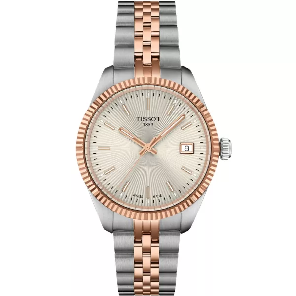 Tissot Classic Ballade women's watch T156.210.22.031.01, beige dial, silver stainless steel strap