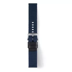   Tissot 22 mm blue textile and leather watch strap T852.046.754