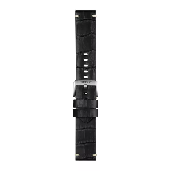 Tissot 22 mm black leather watch strap T852.046.775