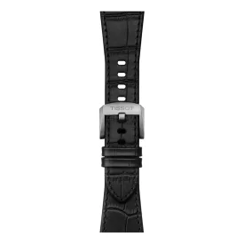   Tissot PRX 40 mm black leather watch strap with steel endpiece T852.047.562