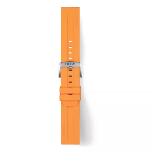 Tissot 22 mm orange silicone watch strap T852.047.918