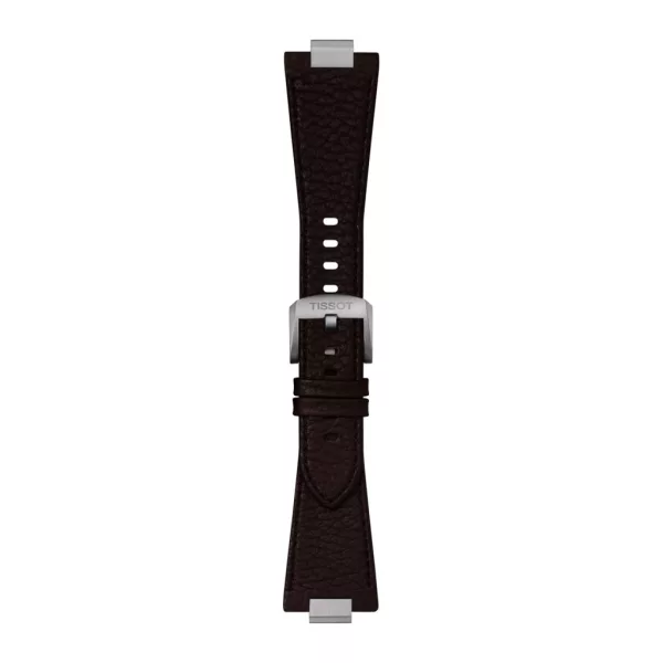 Tissot PRX 40 mm brown leather watch strap with steel endpiece T852.049.164