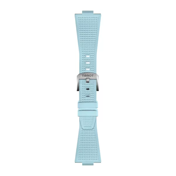 Tissot PRX 40 mm light blue rubber watch strap T852.050.985