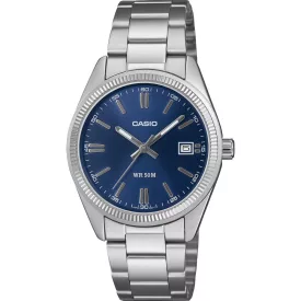 Casio Collection unisex watch UTP-1302PD-2A1VEF, blue dial, silver stainless steel strap